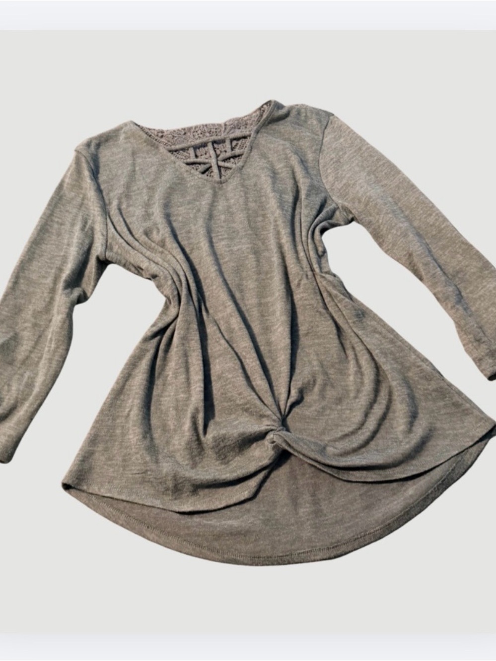Est. 1946 Women’s Pale Green Long Sleeve Top, Lace Back Detail, Size M